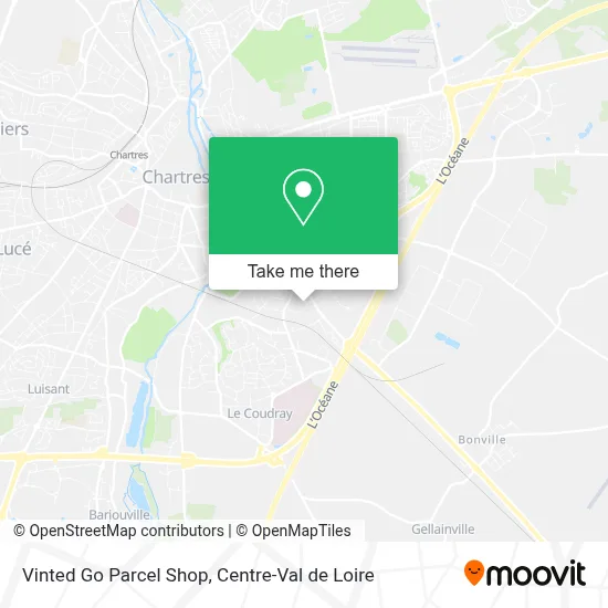 Vinted Go Parcel Shop map