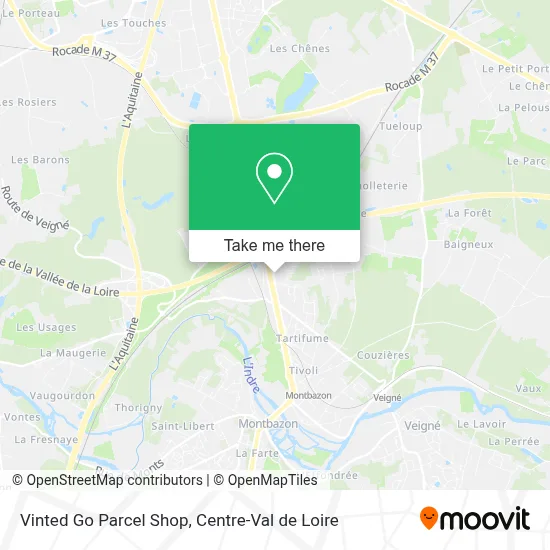 Vinted Go Parcel Shop map