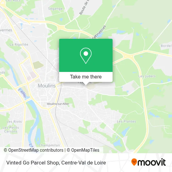 Vinted Go Parcel Shop map