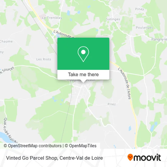 Vinted Go Parcel Shop map