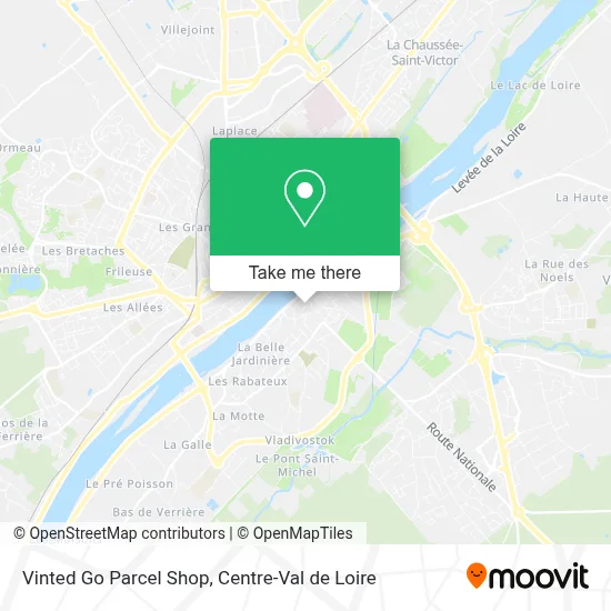 Vinted Go Parcel Shop map