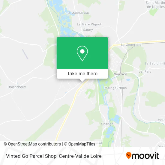 Vinted Go Parcel Shop map