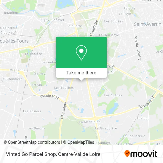 Vinted Go Parcel Shop map