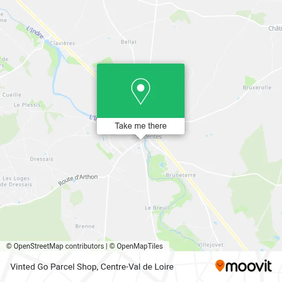 Vinted Go Parcel Shop map