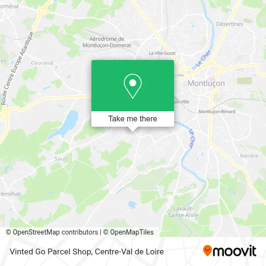 Vinted Go Parcel Shop map