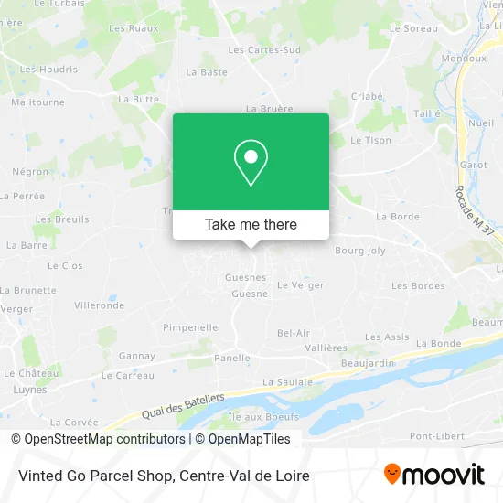 Vinted Go Parcel Shop map