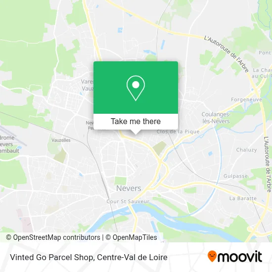 Vinted Go Parcel Shop map
