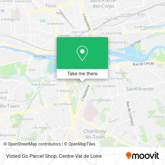 Vinted Go Parcel Shop map