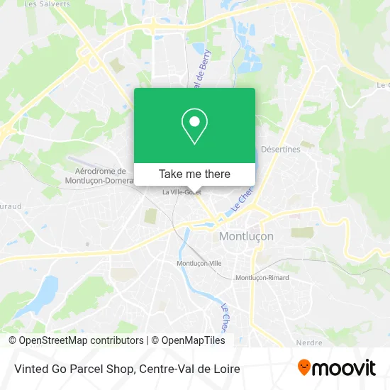 Vinted Go Parcel Shop map
