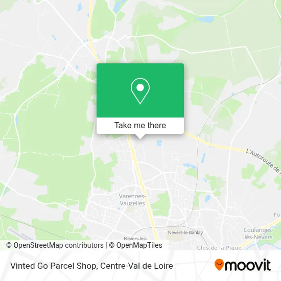 Vinted Go Parcel Shop map