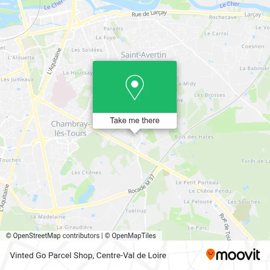 Vinted Go Parcel Shop map