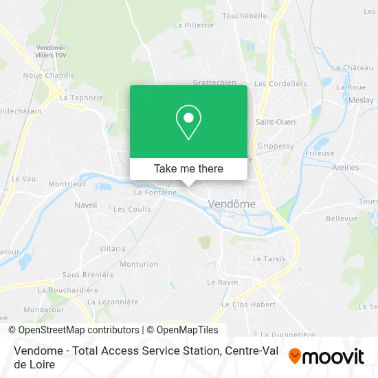 Vendome - Total Access Service Station map