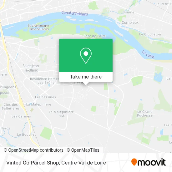 Vinted Go Parcel Shop map