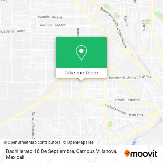 Bachillerato 16 De Septiembre, Campus Villanova map