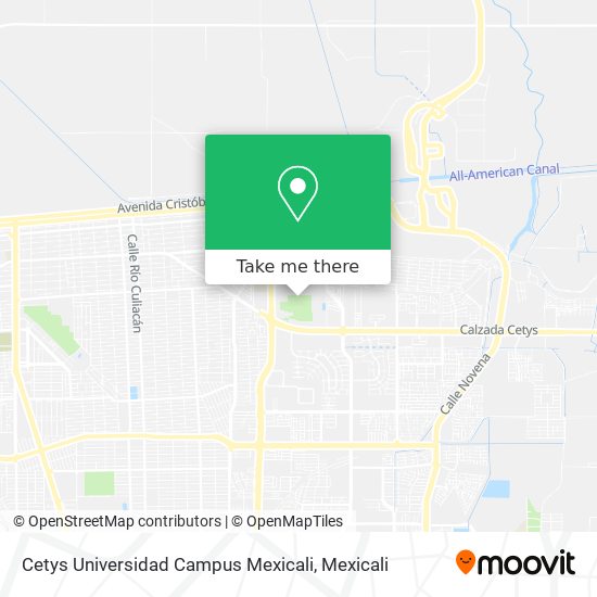 Mapa de Cetys Universidad Campus Mexicali