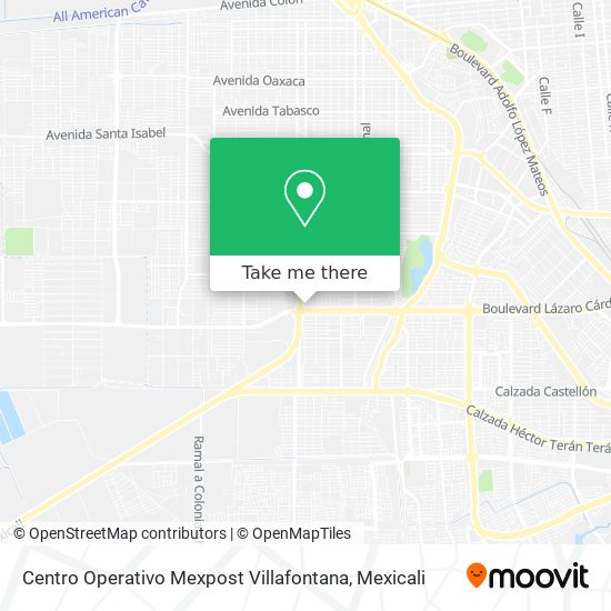 Centro Operativo Mexpost Villafontana map