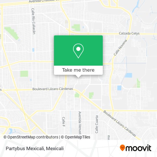 Mapa de Partybus Mexicali