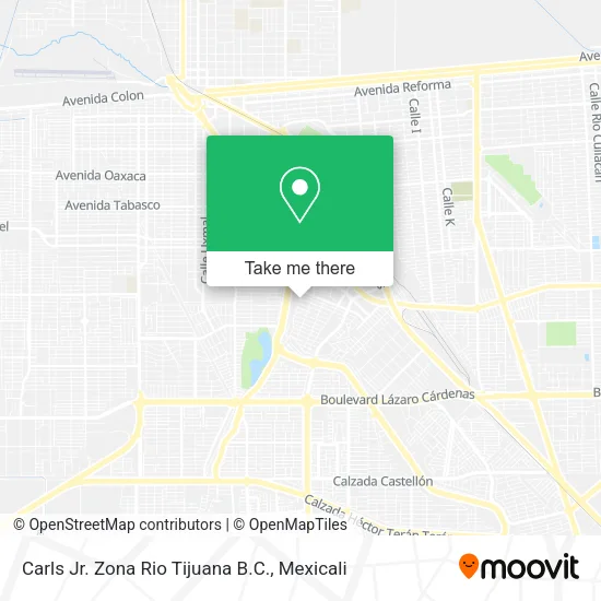 Carls Jr. Zona Rio Tijuana B.C. map
