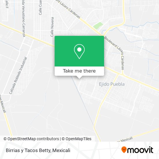 Birrias y Tacos Betty map