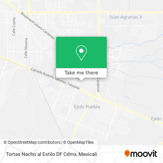 Mapa de Tortas Nacho al Estilo DF Cdmx