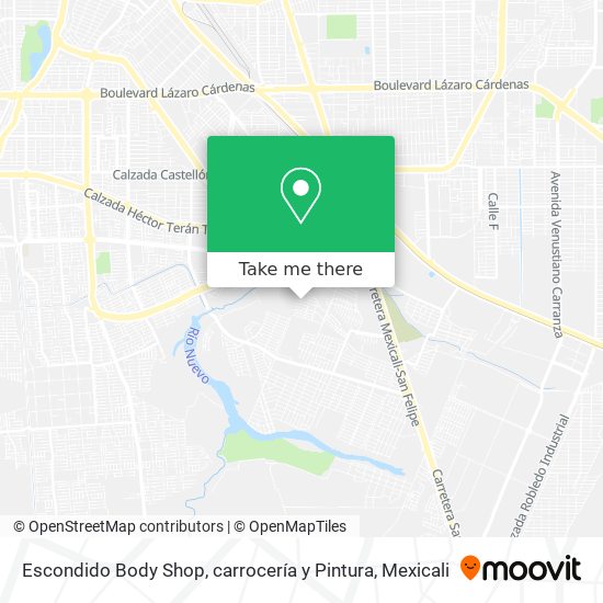 Escondido Body Shop, carrocería y Pintura map