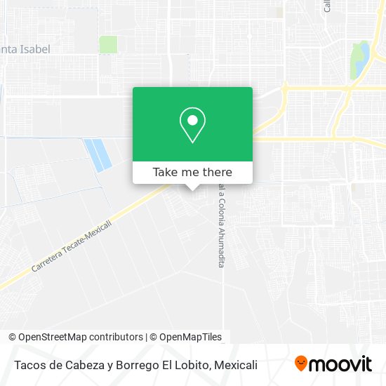 Mapa de Tacos de Cabeza y Borrego El Lobito