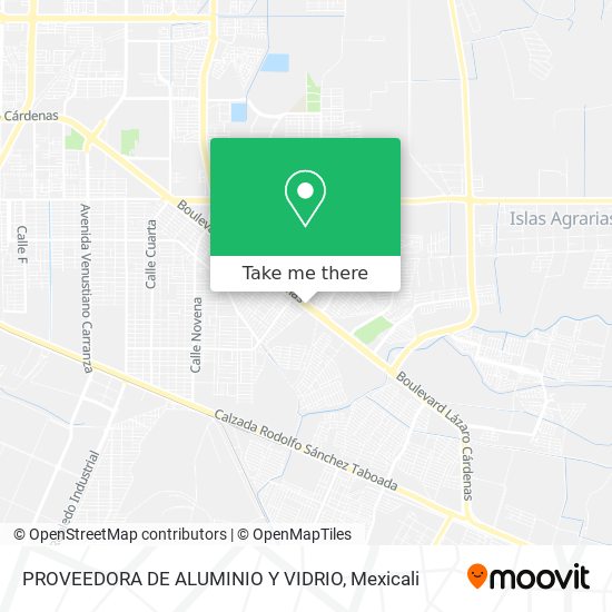Mapa de PROVEEDORA DE ALUMINIO Y VIDRIO