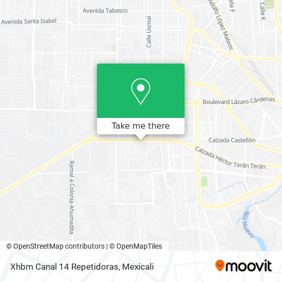 Mapa de Xhbm Canal 14 Repetidoras