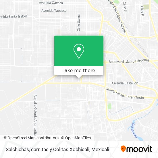 Mapa de Salchichas, carnitas y Colitas Xochicali