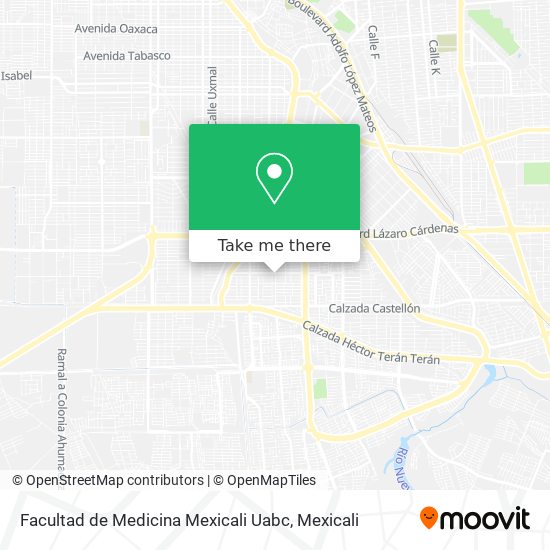 Mapa de Facultad de Medicina Mexicali Uabc