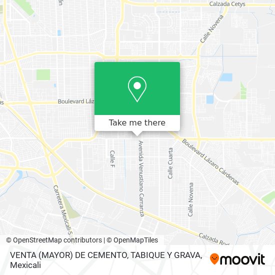 Mapa de VENTA (MAYOR) DE CEMENTO, TABIQUE Y GRAVA