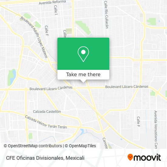 CFE Oficinas Divisionales map