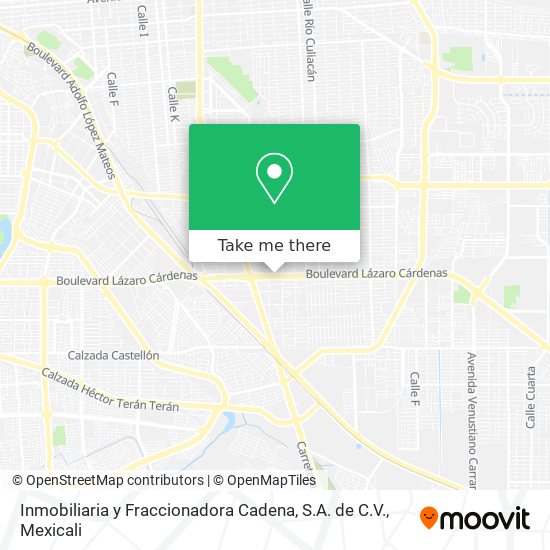 Inmobiliaria y Fraccionadora Cadena, S.A. de C.V. map