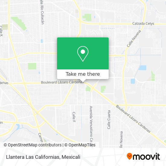 Llantera Las Californias map