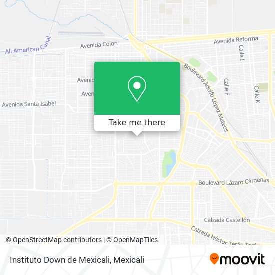 Mapa de Instituto Down de Mexicali