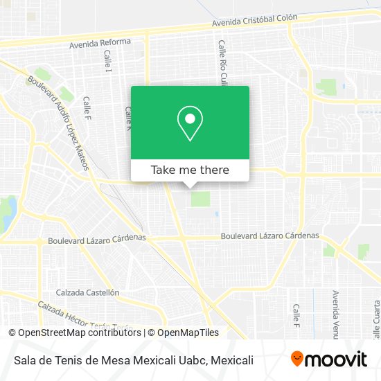 Sala de Tenis de Mesa Mexicali Uabc map