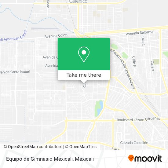 Mapa de Equipo de Gimnasio Mexicali