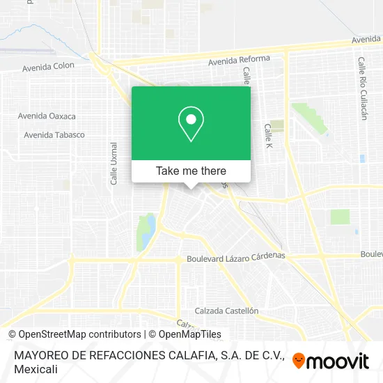 MAYOREO DE REFACCIONES CALAFIA, S.A. DE C.V. map