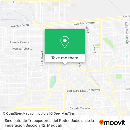 Mapa de Sindicato de Trabajadores del Poder Judicial de la Federación Sección 42