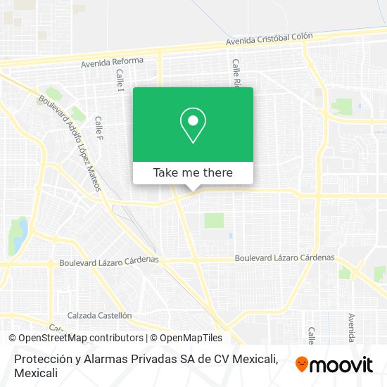 Mapa de Protección y Alarmas Privadas SA de CV Mexicali