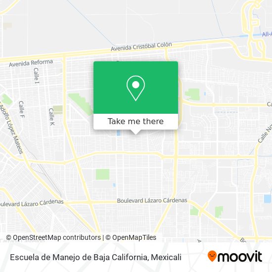 Mapa de Escuela de Manejo de Baja California