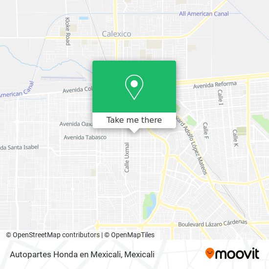 Autopartes Honda en Mexicali map