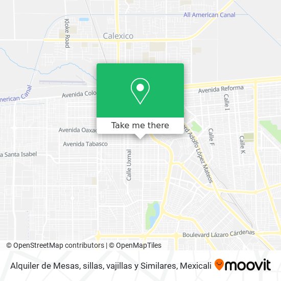 Alquiler de Mesas, sillas, vajillas y Similares map