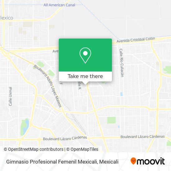 Gimnasio Profesional Femenil Mexicali map
