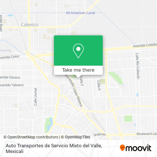 Auto Transportes de Servicio Mixto del Valle map