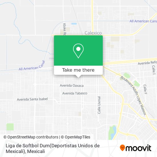 Mapa de Liga de Softbol Dum(Deportistas Unidos de Mexicali)