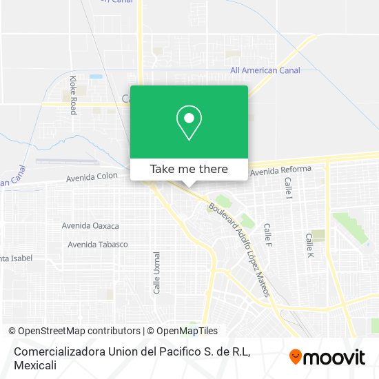 Mapa de Comercializadora Union del Pacifico S. de R.L
