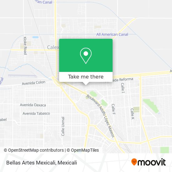 Mapa de Bellas Artes Mexicali