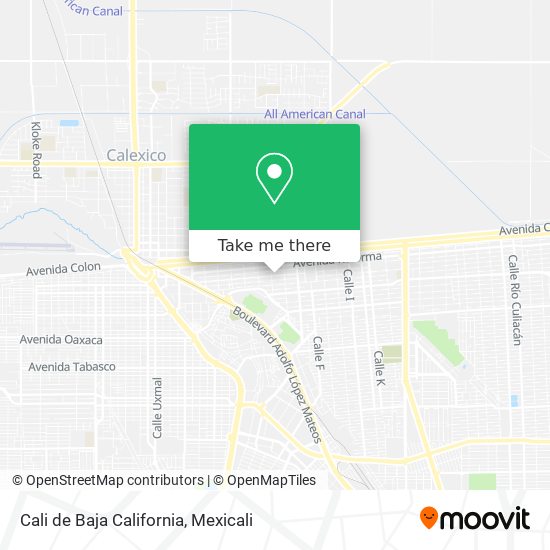 Mapa de Cali de Baja California