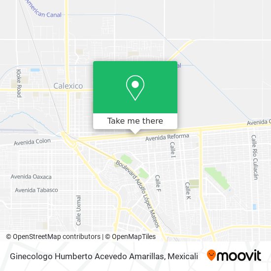 Mapa de Ginecologo Humberto Acevedo Amarillas